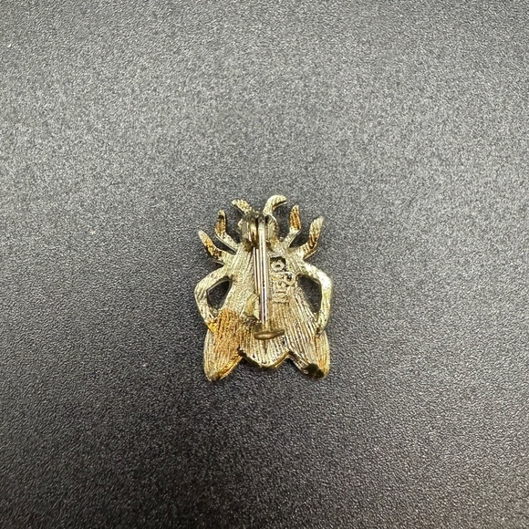 Vintage 1950’s Housefly Nemo Gold Rhinestone Brooch Pin - Picture 2 of 6